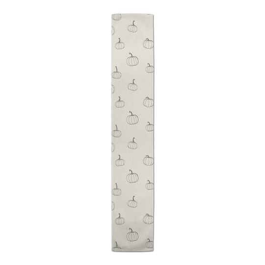 72'' Gray Mini Pumpkin Pattern Cotton Twill Runner